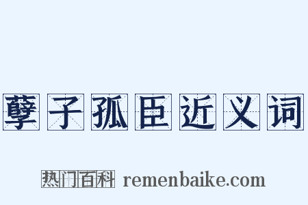 孽子孤臣近义词是什么意思的图片